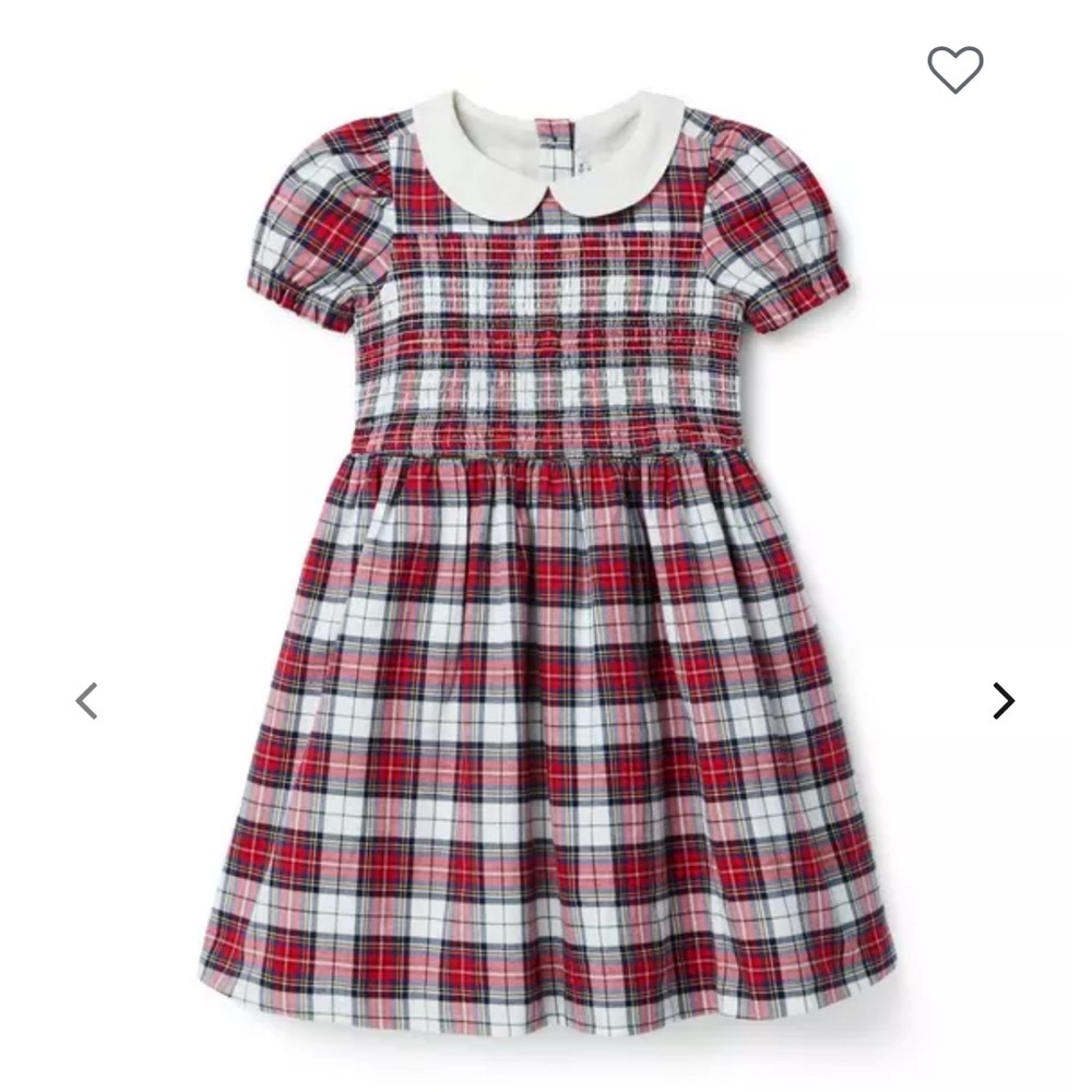 NWT Janie and Jack Red Plaid Kids Formal Dress Size 6